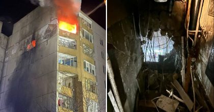 В Кировоградской области дрон РФ попал в многоэтажку: вспыхнул пожар