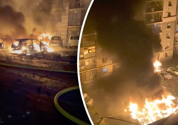 Російська армія атакувала "Шахедом" Суми: палають автівки на стоянці