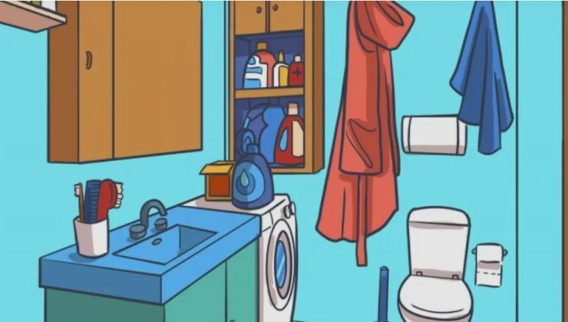 Тест на IQ: найдите спрятанные в ванной комнате наушники за 5 секунд