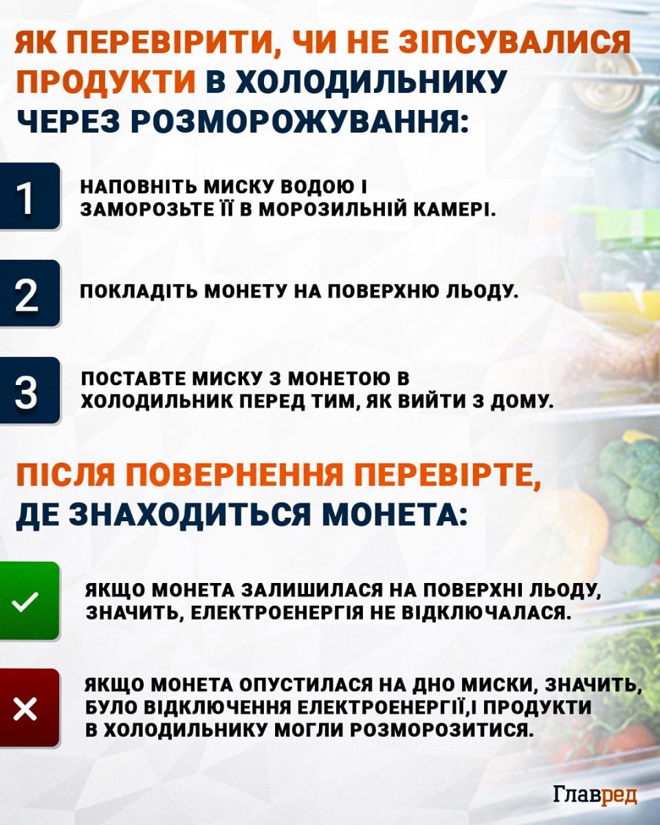 Як перевірити, чи не зіпсувалися продукти в холодильнику через розморожування