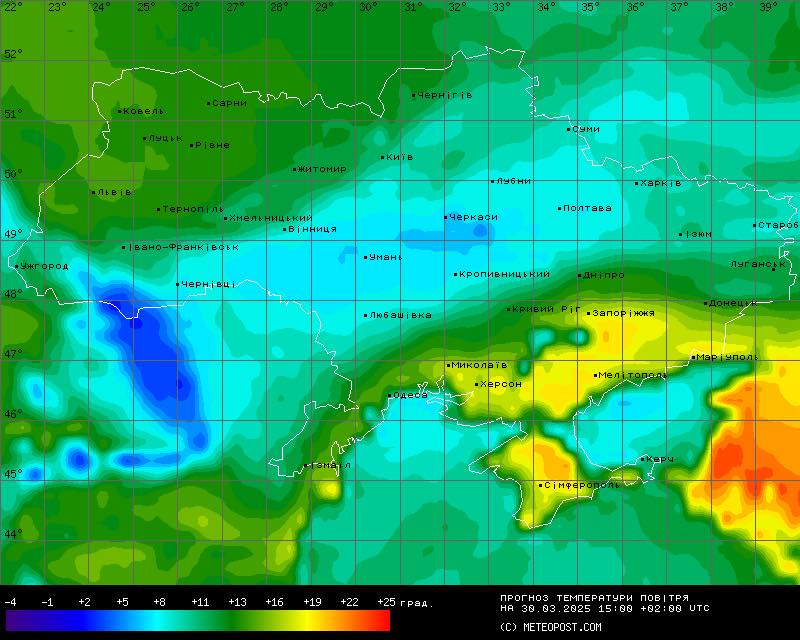 Погода в Украине 30 марта