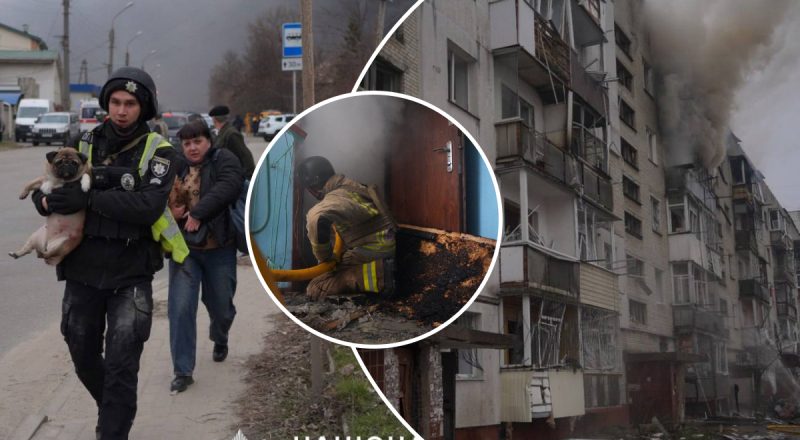 Будинок у вогні, люди заблоковані у власних квартирах: моторошні кадри евакуації в Сумах