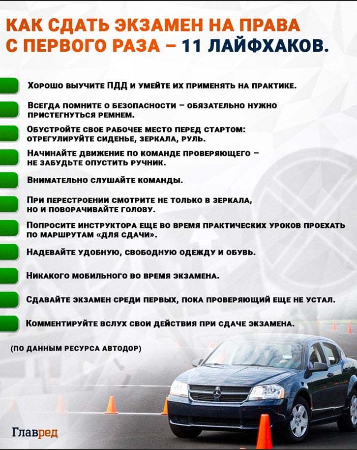 Как сдать экзамен на права с первого раза