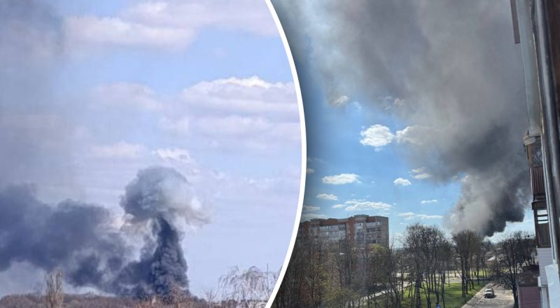 В Сумах прогремел мощный взрыв - в небо поднимается огромный столб дыма
