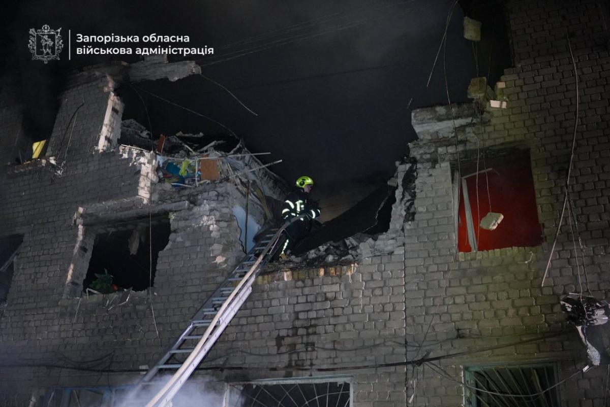 Наслідки атаки БпЛА по Запоріжжю