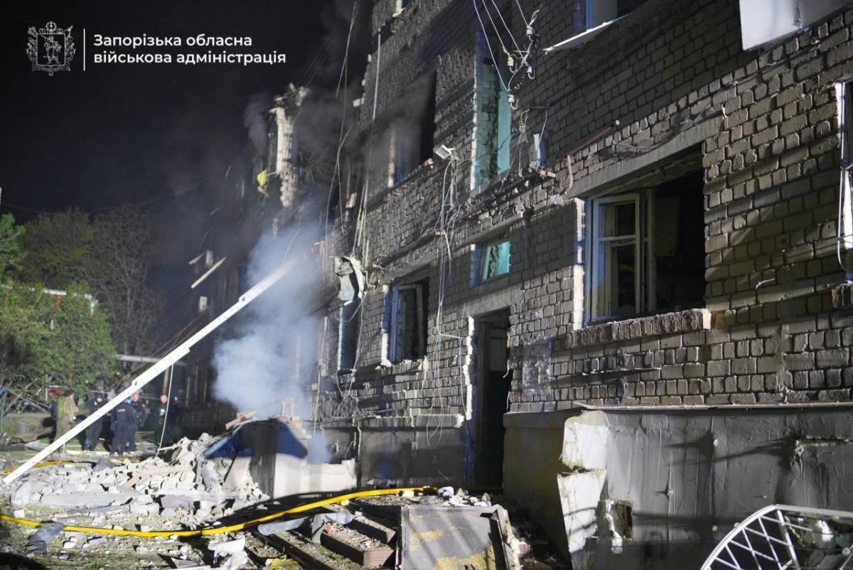 Наслідки атаки БпЛА по Запоріжжю