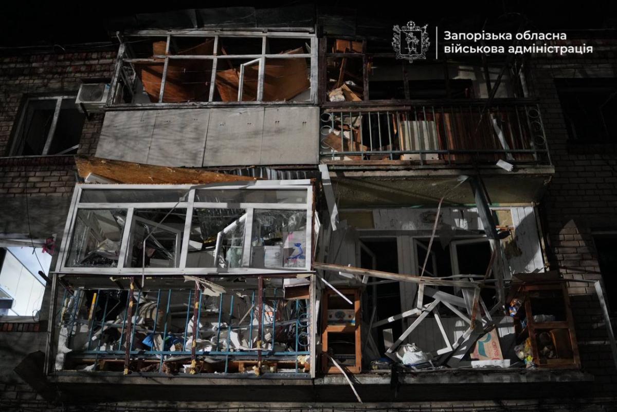 Наслідки атаки БпЛА по Запоріжжю
