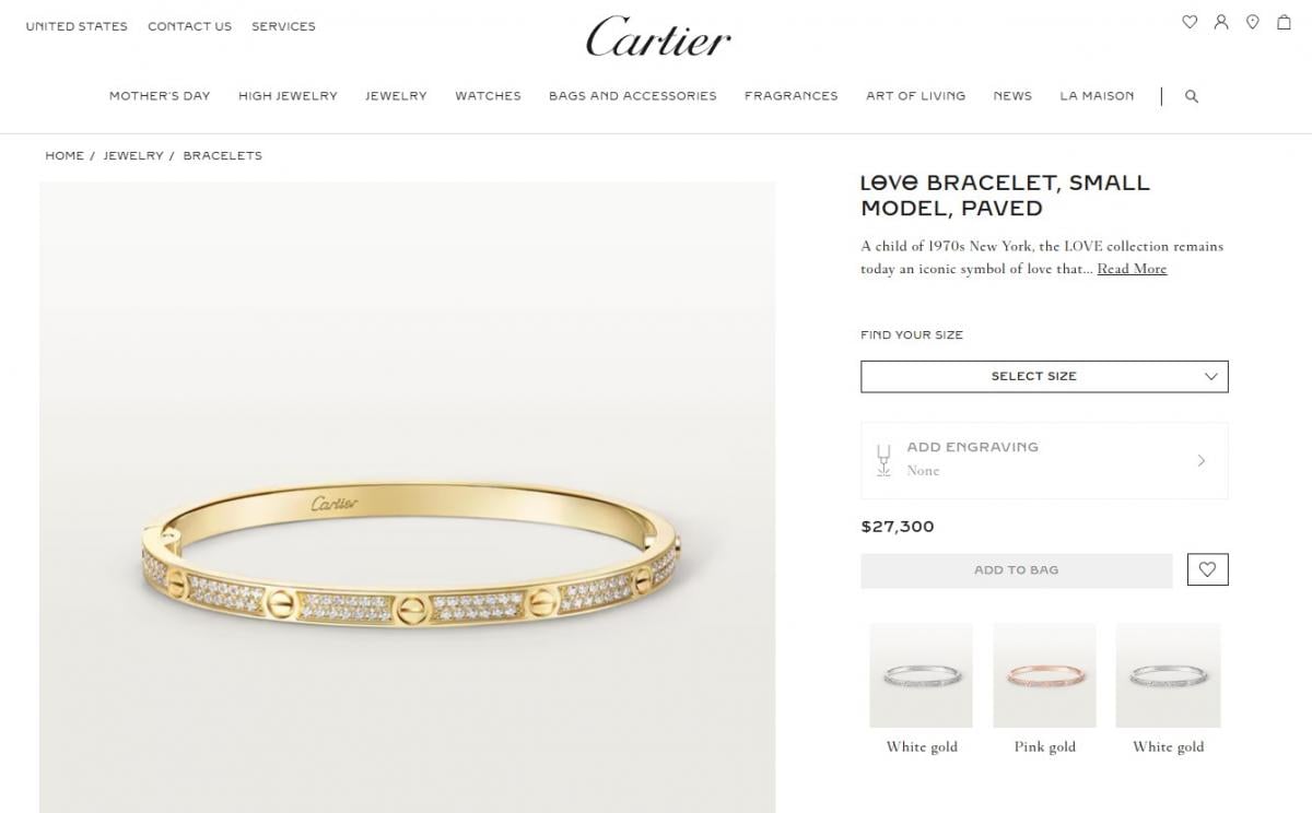 Стоимость браслета от Cartier на официальном сайте Стоимость браслета от Cartier на официальном сайте