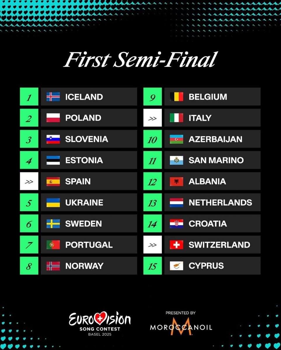 Первый полуфинал Евровидения-2025