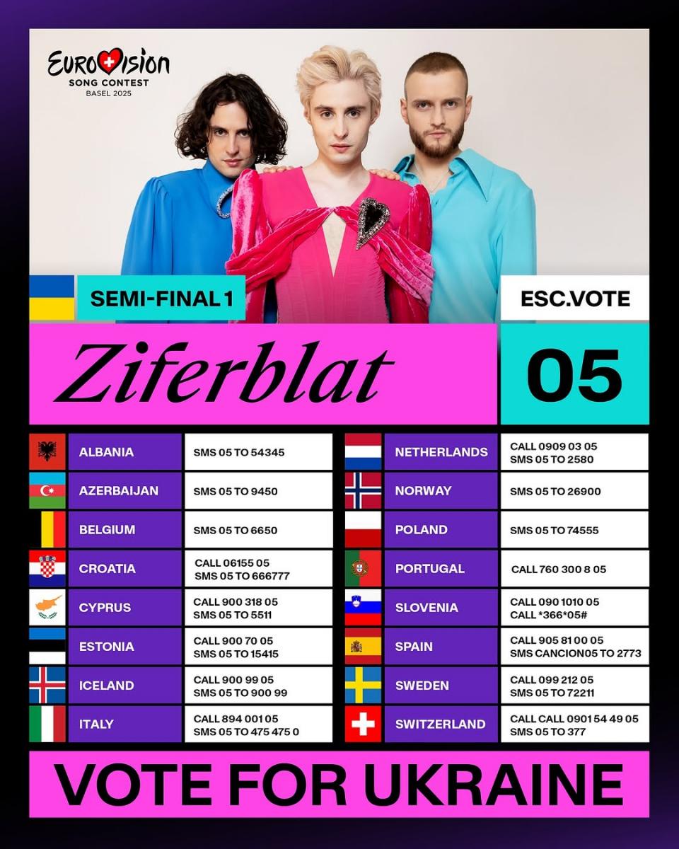 Ziferblat - номер 5 в первом полуфинале Евровидения-2025 Ziferblat - номер 5 в первом полуфинале Евровидения-2025