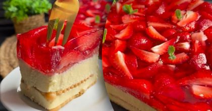 Вкусно, красиво, просто: рецепт изумительного творожника с клубникой без выпечки