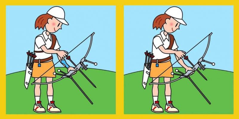 Заковыристый тест на IQ: найдите 3 отличия в картинках лучницы за 15 секунд