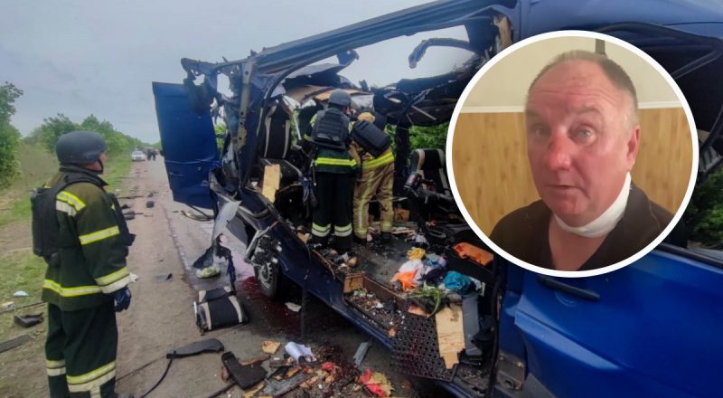 Водитель автобуса, в который попал дрон РФ на Сумщине, рассказал о спасении человека