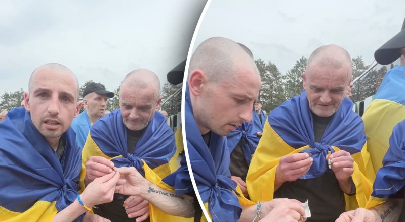 "Три года мы не ели шоколада": трогательные кадры освобожденных из плена украинцев