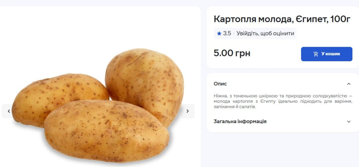 Ціни на молоду картоплю Ціни на молоду картоплю