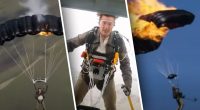 Том Круз попал в Книгу рекордов Гиннесса: 16 прыжков с горящим парашютом