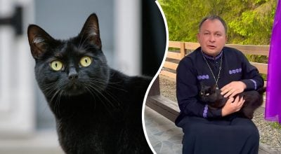 Черный кот, священник Алексей Филюк Черный кот, священник Алексей Филюк