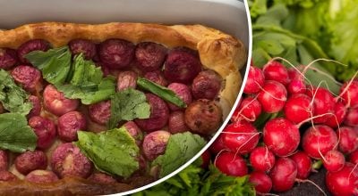 редис, пирог с редиса редис, пирог с редиса