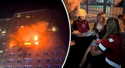 Удар по многоэтажке в Одессе Удар по многоэтажке в Одессе