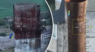 У День Конституції над окупованою Херсонщиною замайорів прапор України - деталі У День Конституції над окупованою Херсонщиною замайорів прапор України - деталі