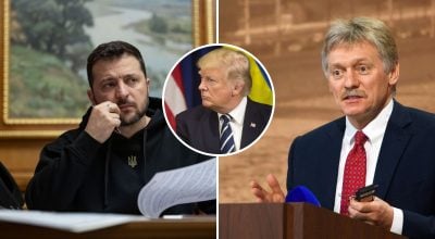 Зеленський, Пєсков, Трамп Зеленський, Пєсков, Трамп