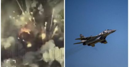 Две цели одной бомбой: МиГ-29 ВСУ взорвал позицию пехоты и склад БК россиян