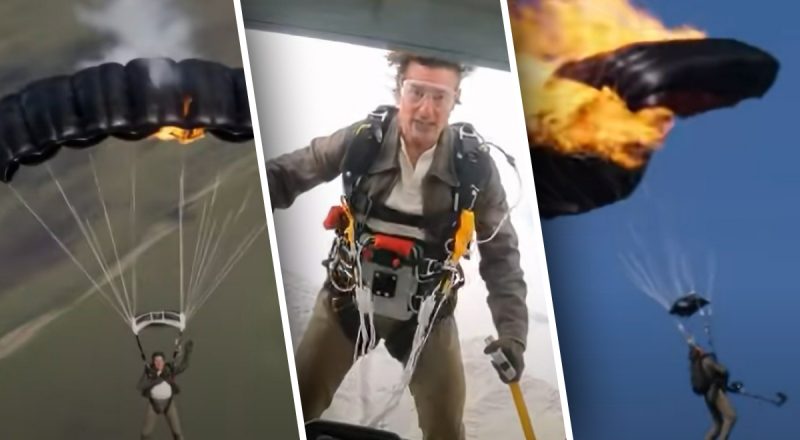 Том Круз попал в Книгу рекордов Гиннесса: 16 прыжков с горящим парашютом