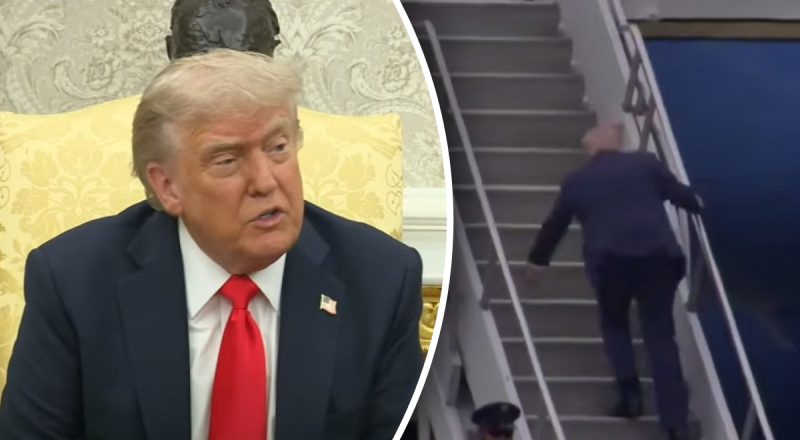 З Трампом стався конфуз на трапі літака: раніше він висміював за це Байдена