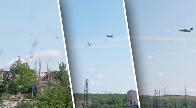 Российский штурмовик сбил свой же Су-25: эффектное видео "дружественного огня"