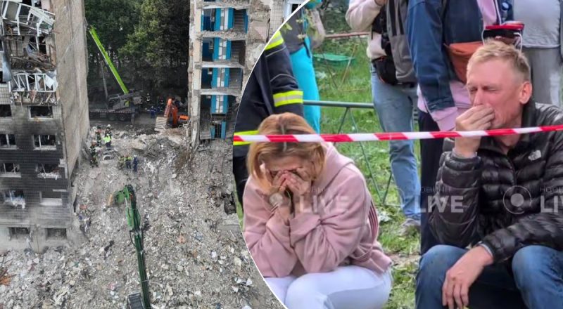 Отец падает и кричит от горя: из-под завалов дома в Киеве вытащили тело сына