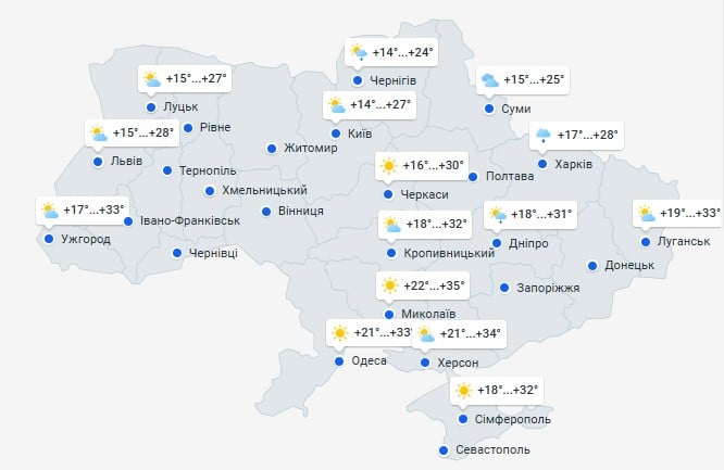 Погода в Украине 21 июля Погода в Украине 21 июля