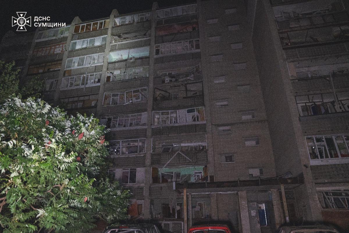 Авіаудар по Сумах у ніч на 22 липня