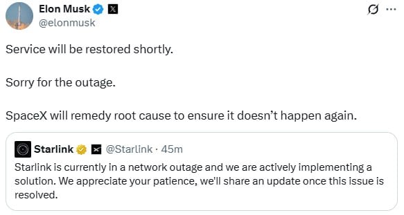 Starlink 'ліг' по всьому фронту - що відомо про масовий збій супутникового зв'язку Starlink 'ліг' по всьому фронту - що відомо про масовий збій супутникового зв'язку