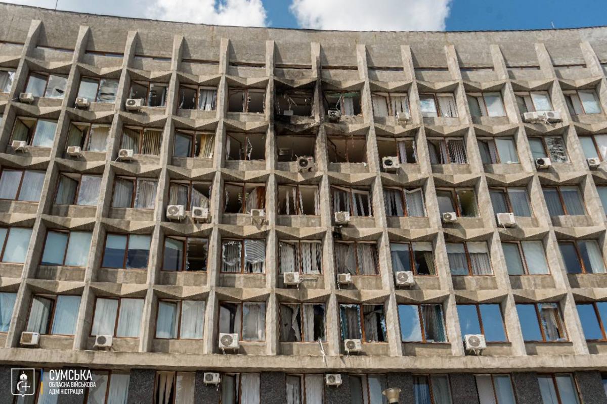 Наслідки удару дрона по Сумській ОВА Наслідки удару дрона по Сумській ОВА