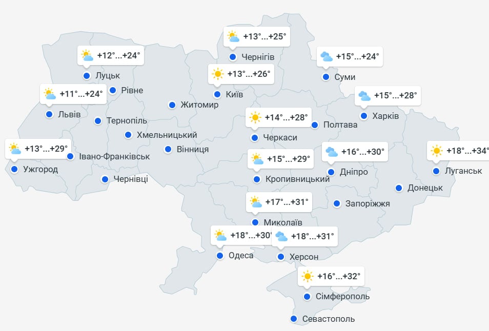 На Україну насувається антициклон: де та коли чекати на дощі з грозами На Україну насувається антициклон: де та коли чекати на дощі з грозами