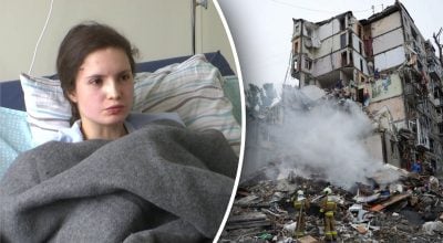 Пролетіла дев'ять поверхів і вижила: дівчина дивом вціліла під час атаки на Київ Пролетіла дев'ять поверхів і вижила: дівчина дивом вціліла під час атаки на Київ