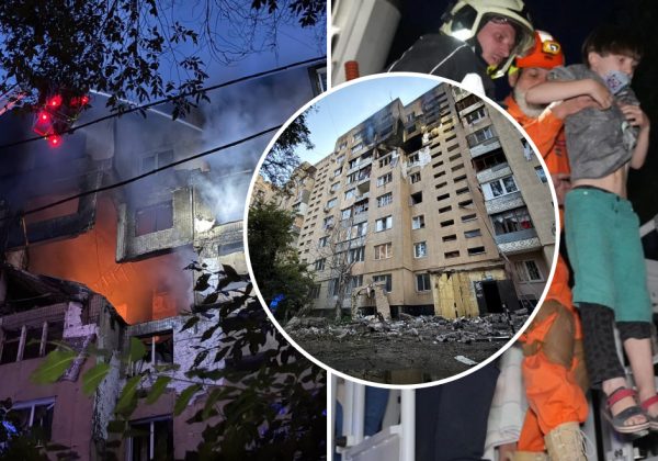 Дрон РФ влучив у 9-поверхівку в Одесі: виникла пожежа, є постраждалі