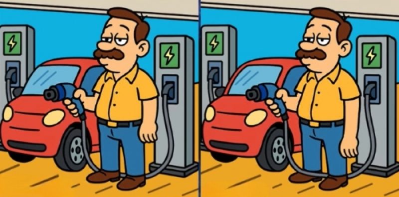 Суперголоволомка: найдите 3 отличия на картинках с мужчиной на заправке за 33 с