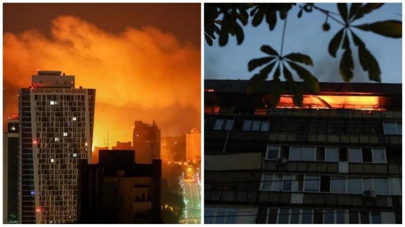 Взрывы и "прилеты" в восьми районах: РФ ударила по Украине сотнями БпЛА и ракет