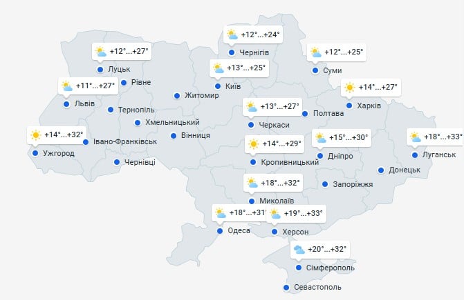 Погода в Украине 8 августа Погода в Украине 8 августа