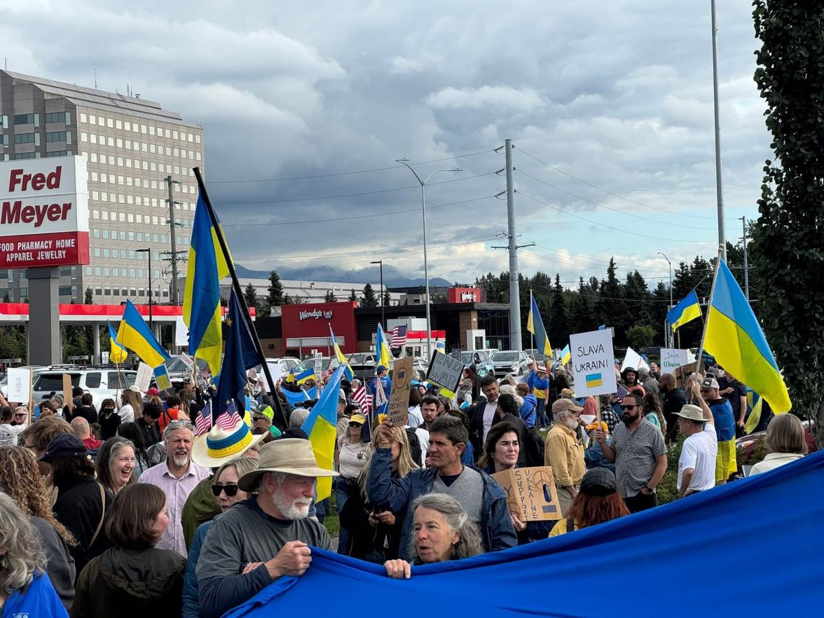 Проукраїнський мітинг на Алясці 15 серпня 2025