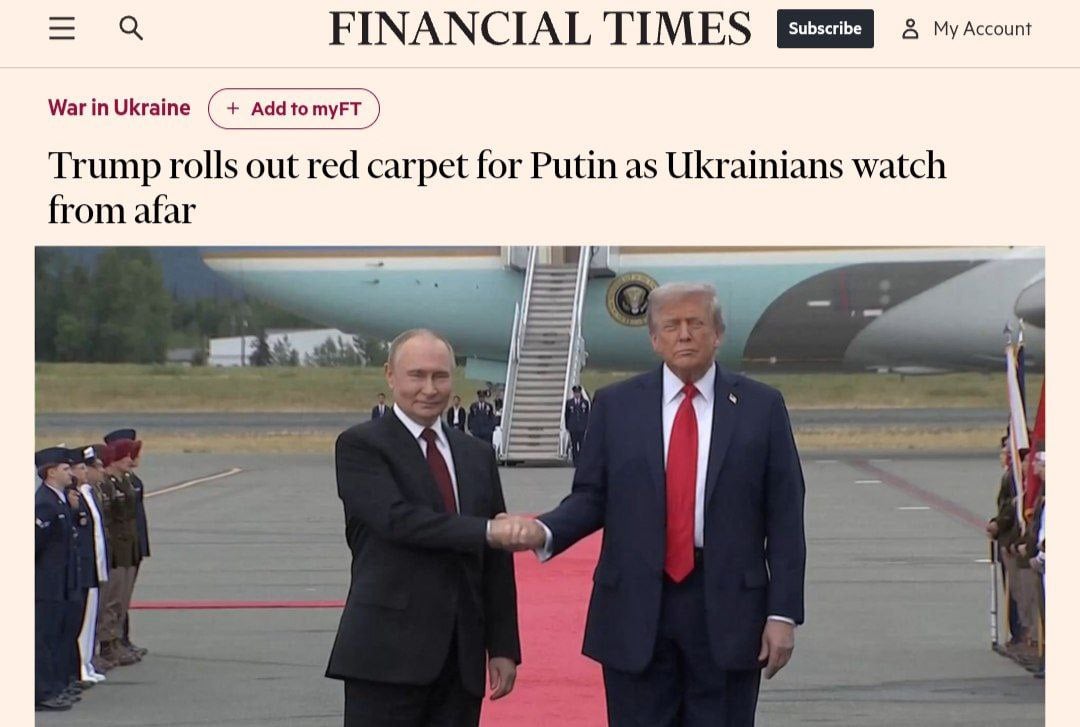 Зустріч Путіна і Трампа: онлайн-трансляція доленосних переговорів на Алясці Зустріч Путіна і Трампа: онлайн-трансляція доленосних переговорів на Алясці