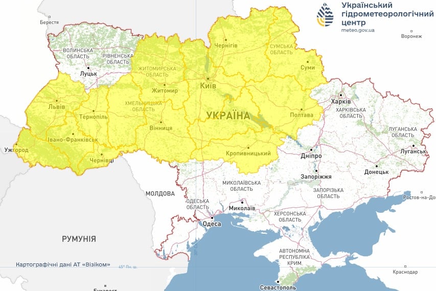 Град, грози та рвучкий вітер: українців попереджають про погіршення погодних умов Град, грози та рвучкий вітер: українців попереджають про погіршення погодних умов