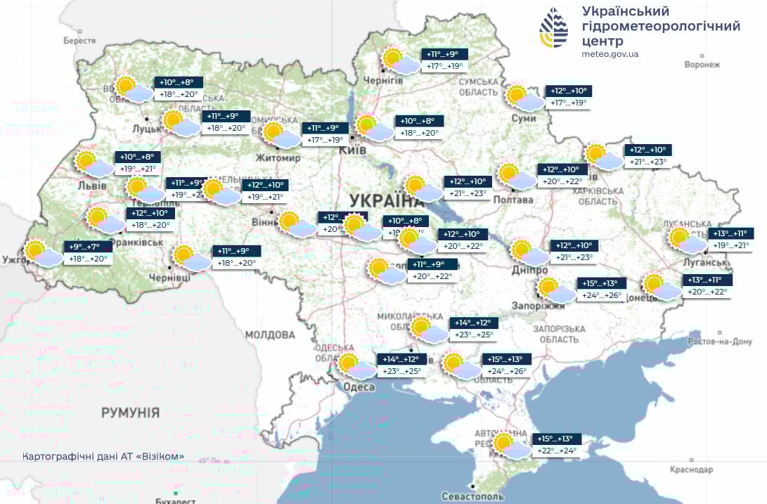 Погода в Києві на 14 днів