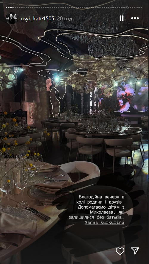 Stories Екатерины Усик - благотворительный вечер