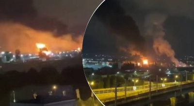 Дрони налетіли на Росію: пролунали десятки вибухів та горить НПЗ Дрони налетіли на Росію: пролунали десятки вибухів та горить НПЗ