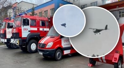 пожарные машины РФ, атака дронов пожарные машины РФ, атака дронов