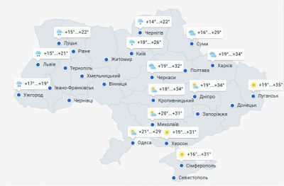 Погода в Украине 22 августа Погода в Украине 22 августа
