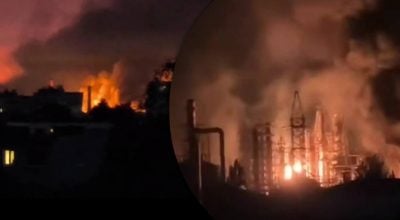 Невідомі дрони завітали в гості: в Росії палають одні з найбільших НПЗ Невідомі дрони завітали в гості: в Росії палають одні з найбільших НПЗ