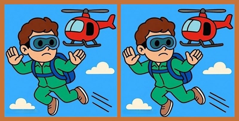 Суперголоволомка: знайдіть 3 відмінності на картинці з парашутистом за 17 секунд